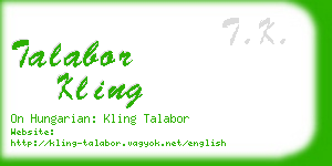 talabor kling business card